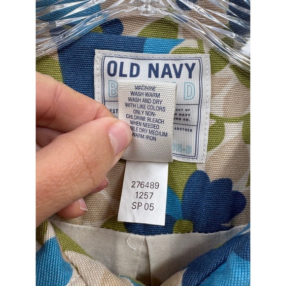 Old Navy Floral Trench Coat - Blue and Green - Picture 8 of 10